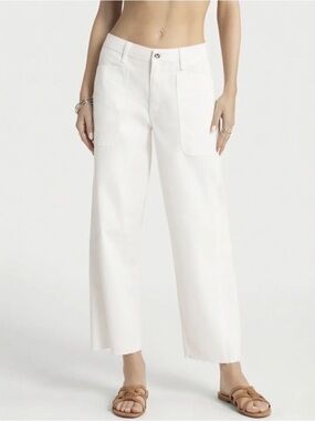 Jessica Simpson Cropped Wide Leg High Rise Jeans White Size 14 NWT